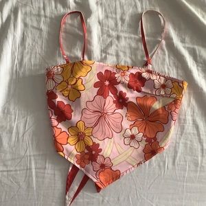 Floral wrap top